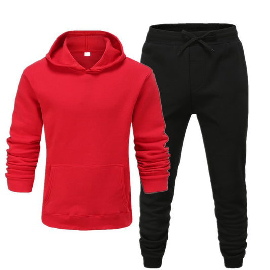Men's Casual Sports Fitness Solid Color Sweater Suit