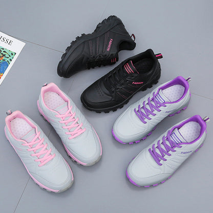 Flat Women's Shoes Autumn And Winter Leather Sneakers Women