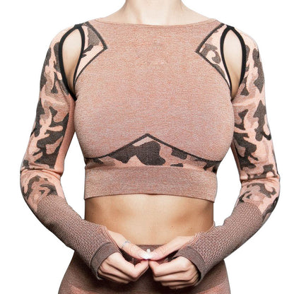 Camouflage yoga clothes top